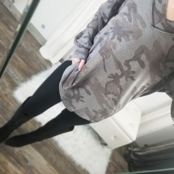 Last1️⃣Brigade Charcoal Camo Top Raw Edge Detail - Picture 8 of 9